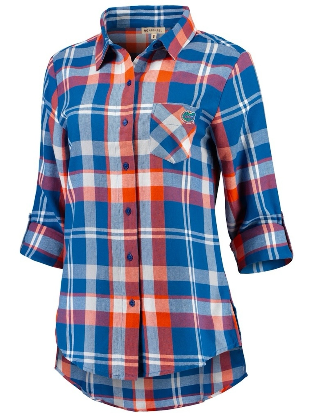 UG Apparel NCAA Florida Gators Women's Boyfriend Plaid Flannel Shirt